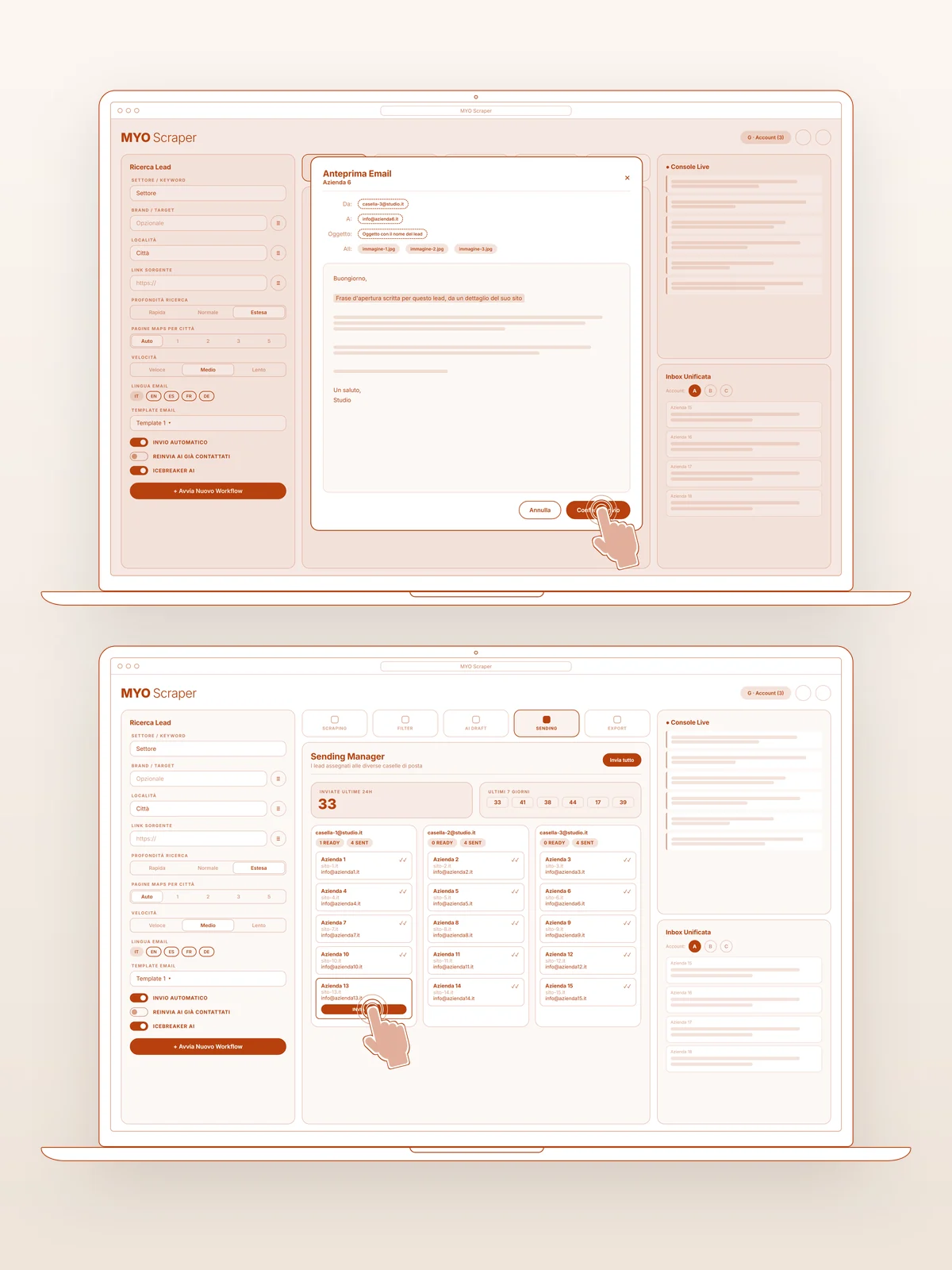 MYO Scraper — App per trovare clienti — Il flusso disegnato prima del codice (2)