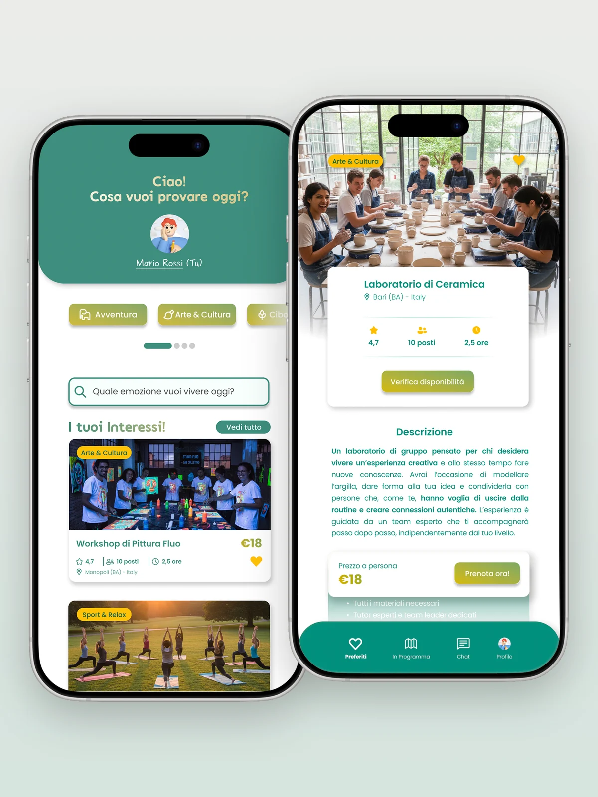 Vibly — App di esperienze — Trovare cosa fare, e con chi