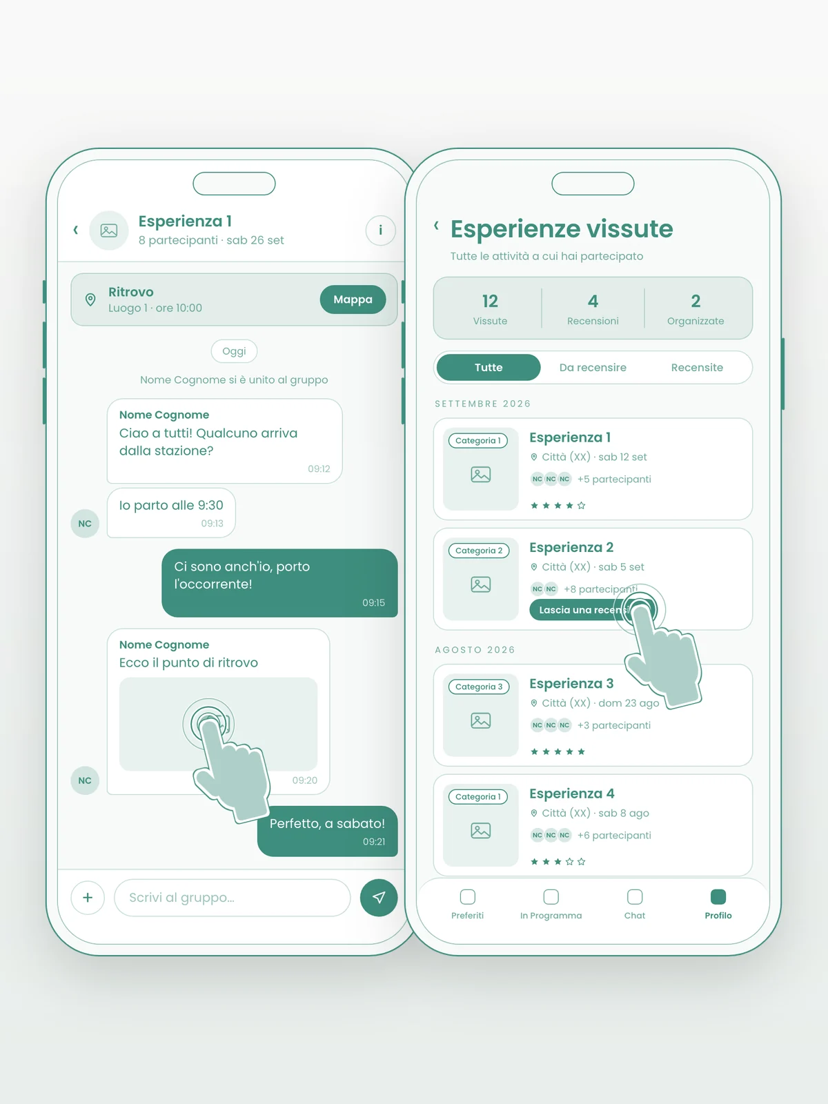 Vibly — App di esperienze — Il gruppo si organizza da solo